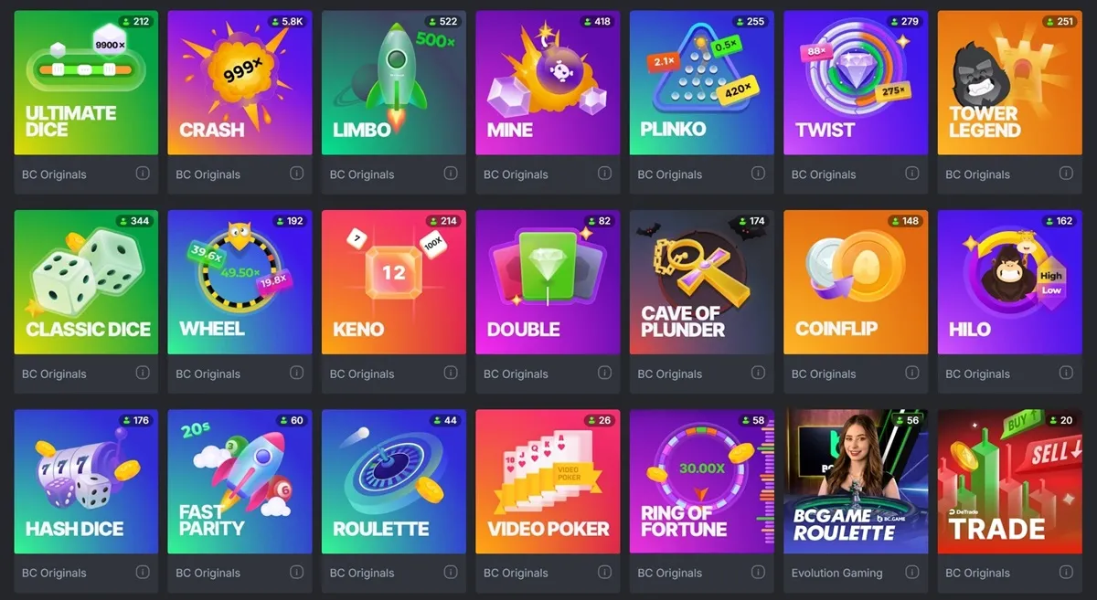 Exclusive Games Developed by BC Game